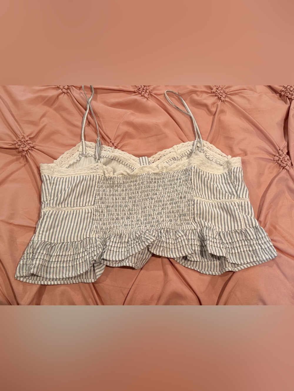 American Eagle Outfitters Cream and Navy Striped Maxi Skirt Set - Picture 3 of 7